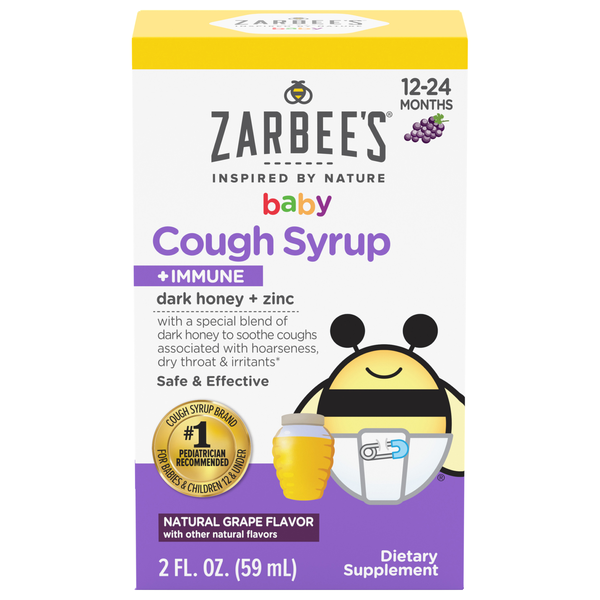 Zarbee's Naturals Baby Cough Syrup + Immune Grape Flavor