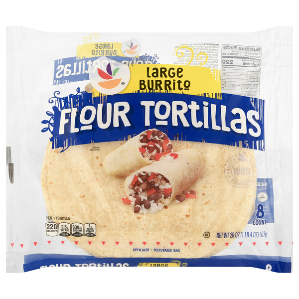Our Brand Large Burrito Flour Tortillas - 8 ct