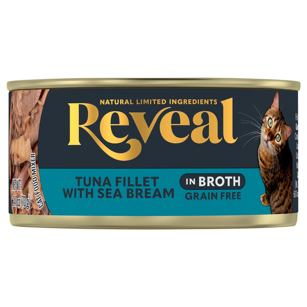 Reveal Grain Free Tuna Fillet with Sea Bream in Broth Wet Cat Food