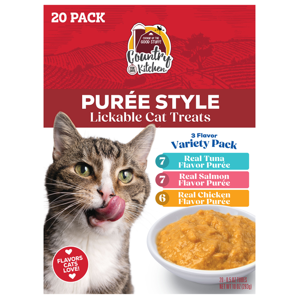 Country Kitchen Puree Style Lickable Cat Treats Variety Pack - 20 ct