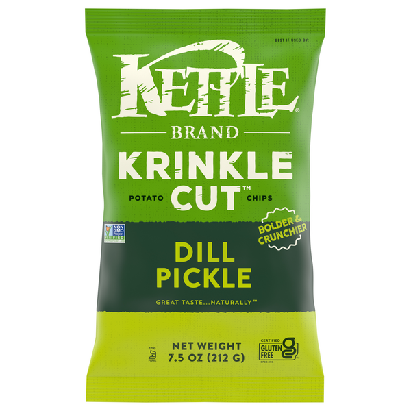 Kettle Brand Gluten Free Dill Pickle Krinkle Cut Potato Chips