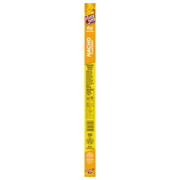 Slim Jim Nacho Flavored Protein Smoked Giant Size Meat Stick