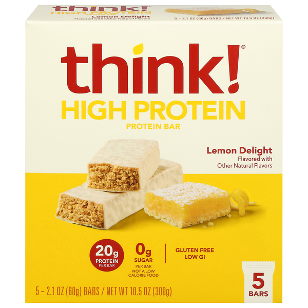 think! Gluten Free Lemon Delight 20g High Protein Bars - 5 ct