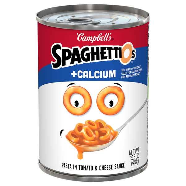 Campbell's SpaghettiOs Plus Calcium Pasta in Tomato & Cheese Sauce