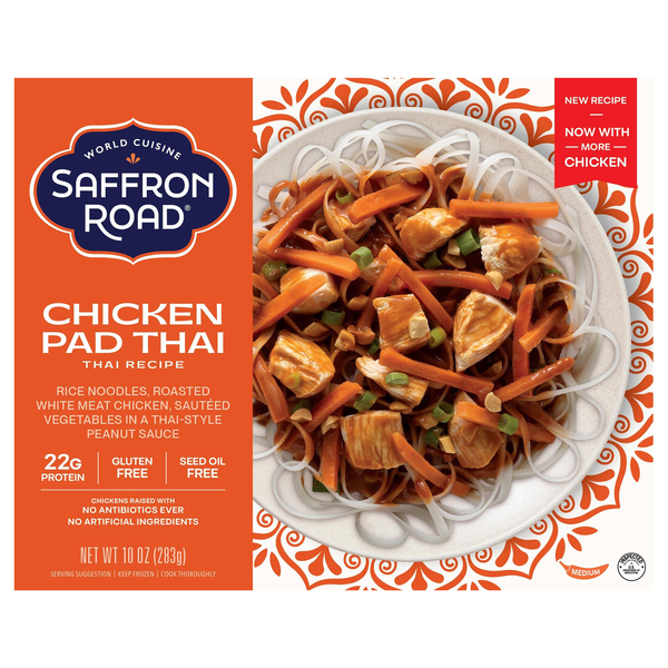 Saffron Road Gluten Free Medium Chicken Pad Thai with Rice Noodles Frozen
