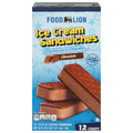 Food Lion Chocolate Ice Cream Sandwiches - 12 ct