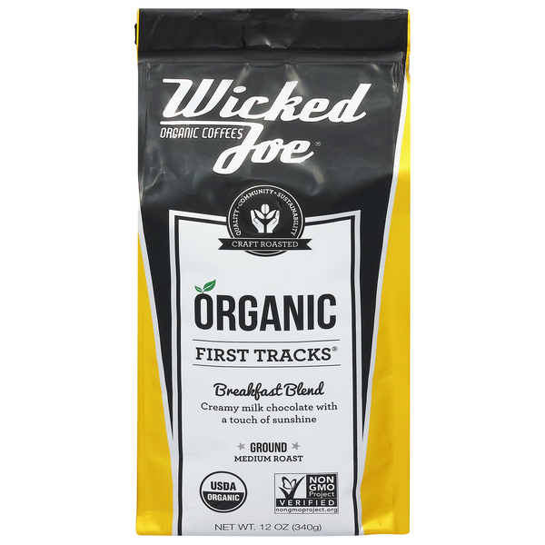 Wicked Joe Organic Fair Trade First Tracks Medium Roast Ground Coffee