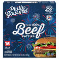 Philly Gourmet 1/4 lb 100% Beef Patties - 16 ct Frozen
