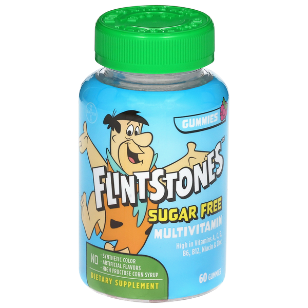 Flintstones Sugar Free Natural Raspberry Flavor Multivitamin Gummies