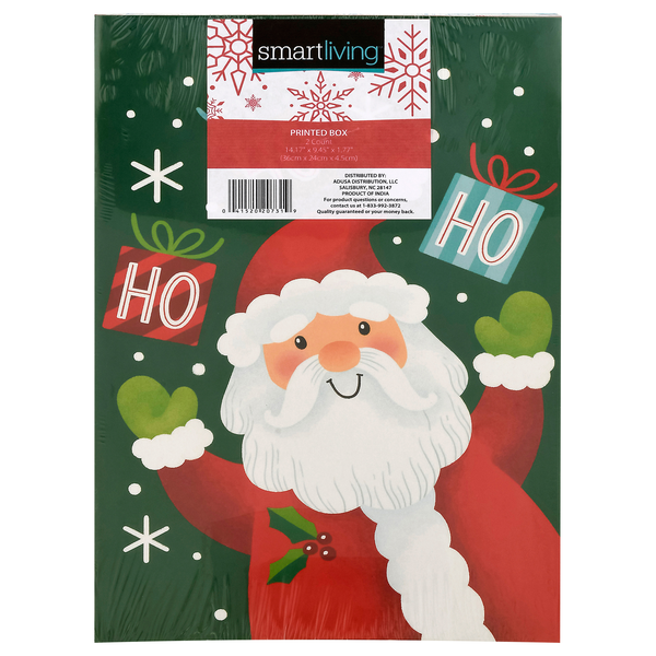 Smart Living Holiday Ho Ho Ho Santa Printed Box