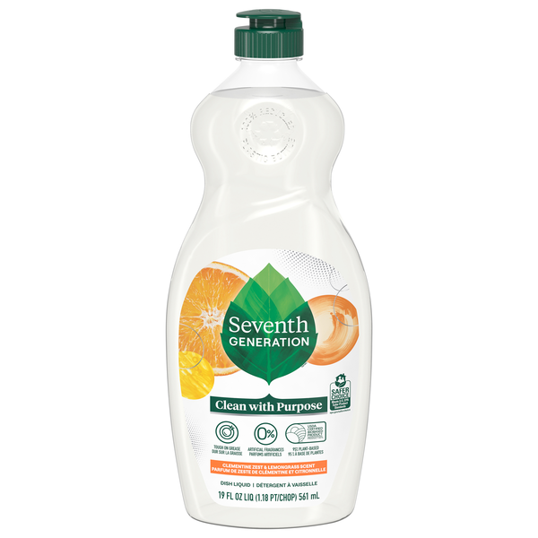 Seventh Generation Powered by Plants Clementine & Lemongrass Dish Soap