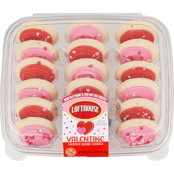 Lofthouse Valentine's Day Frosted Sugar Cookies - 18 ct