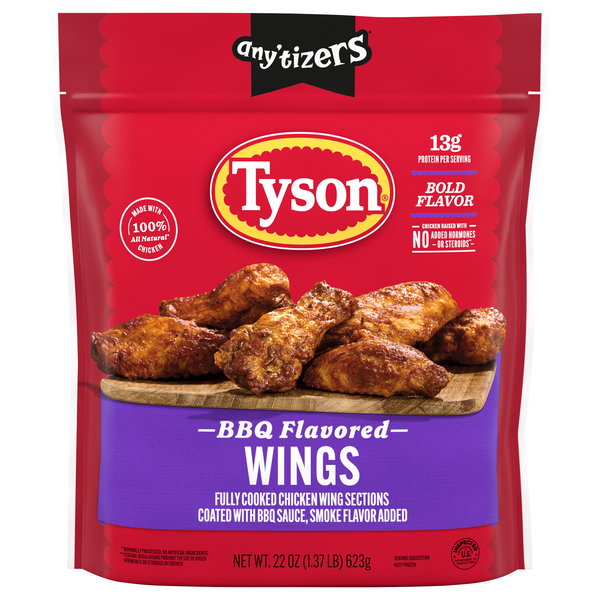 Tyson Any'tizers Honey BBQ Seasoned Bone-In Chicken Wings Frozen