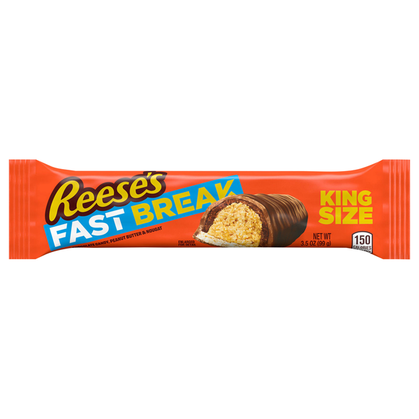 Reese's Fast Break Milk Chocolate Peanut Butter & Nougat Candy Bar