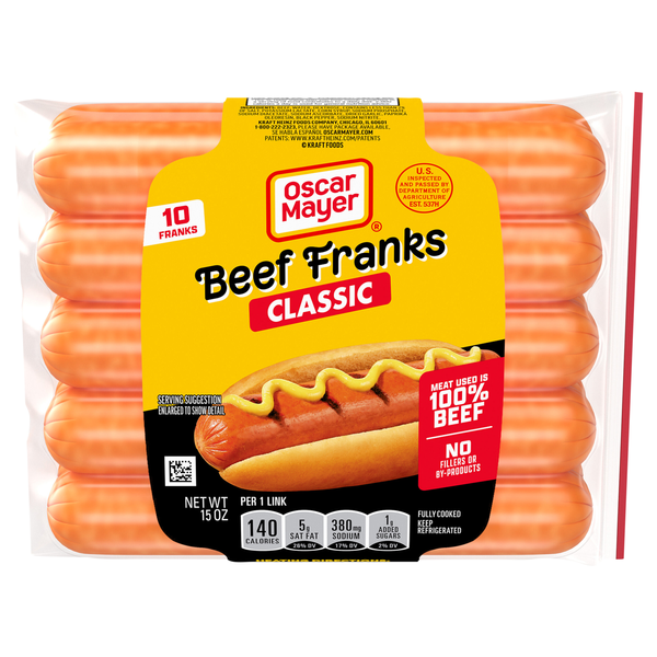 Oscar Mayer Classic Uncured Beef Franks - 10 ct