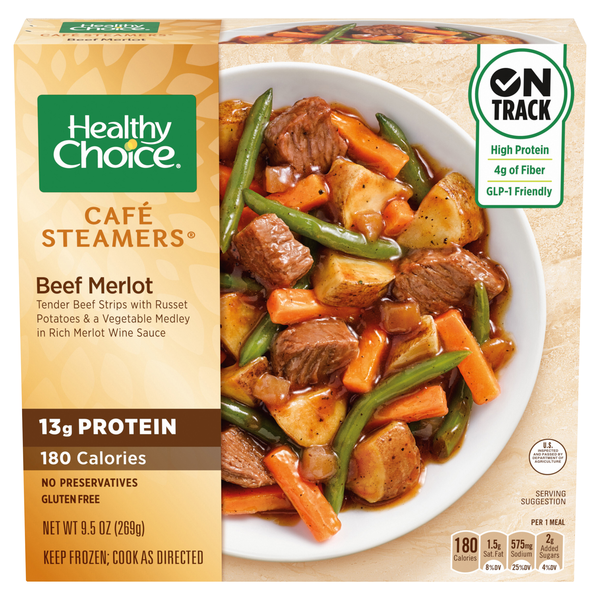 Healthy Choice Cafe Steamers Beef Merlot Frozen Meal