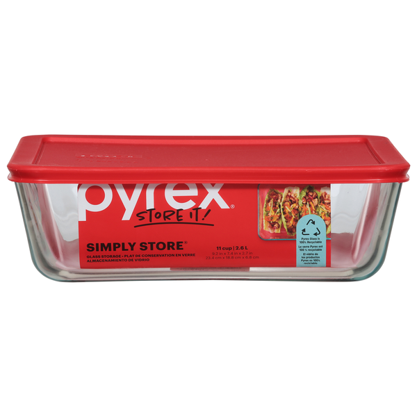 Pyrex Simply Store Rectangular Dish with Lid 11 Cups