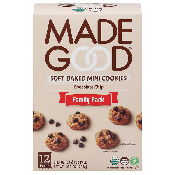 Made Good Organic Soft Baked Mini Chocolate Chip Cookie Packs - 12 ct