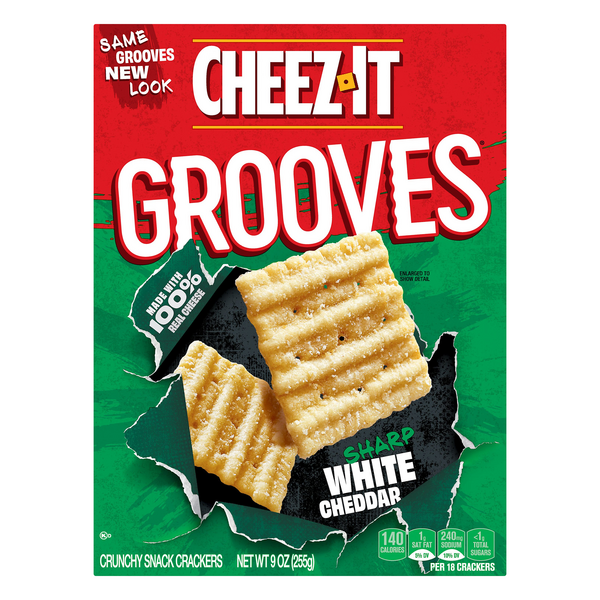 Save on CheezIt Grooves Crunchy Snack Crackers Sharp White Cheddar