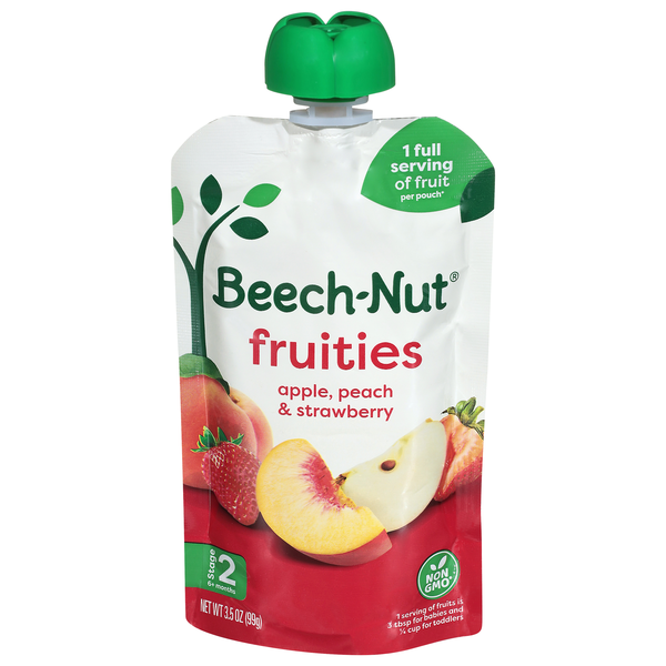 Beech-Nut Fruities Stage 2 Baby Food Apple Peach & Strawberries
