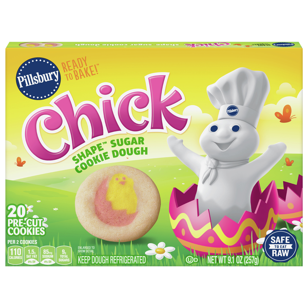 Pillsbury Easter Chick Sugar Cookie Pre-Cut Dough - 20 ct