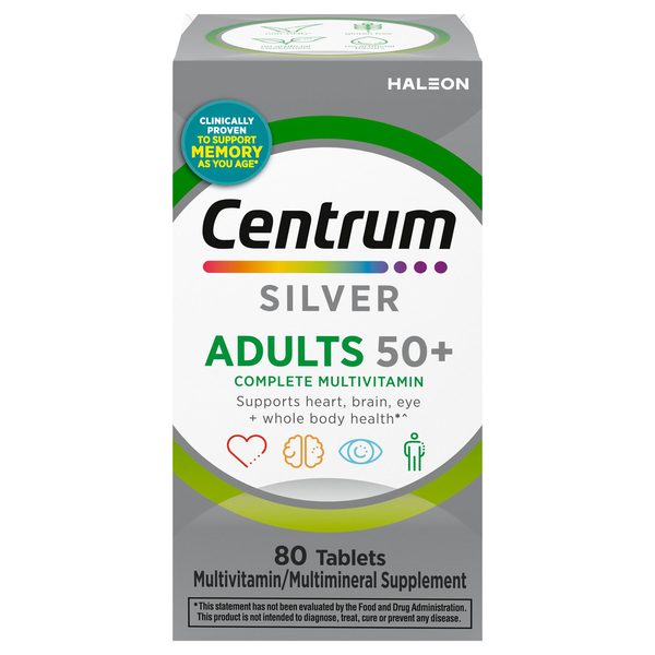 Centrum Silver Adults 50+ Multivitamin/Multimineral Supplement Tablets