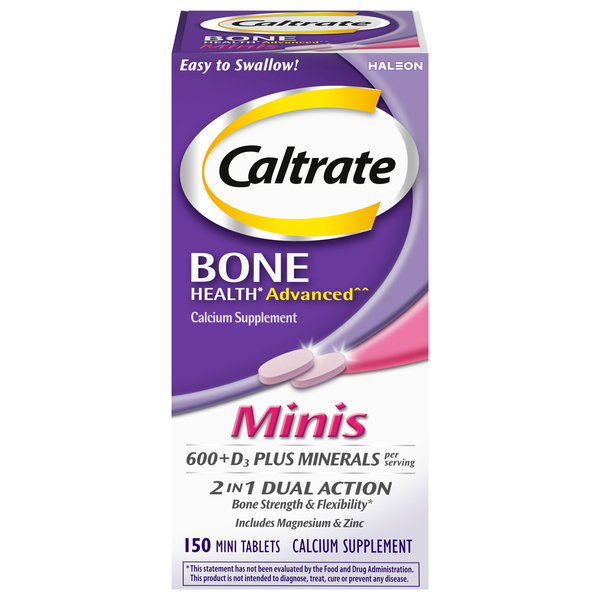 Caltrate Bone Minis 600+D3 Calcium Plus Minerals Supplement Tablets
