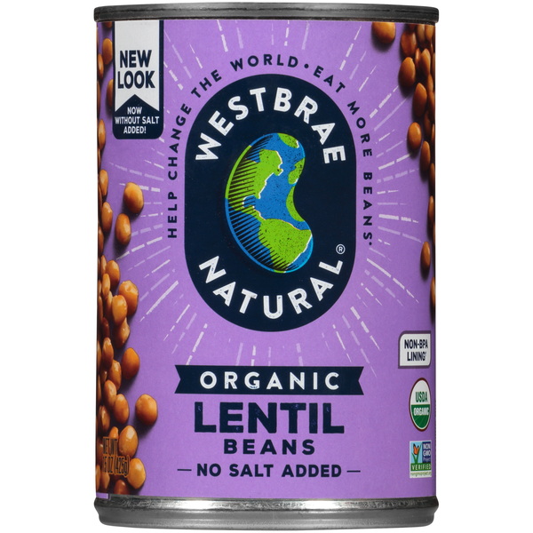 Westbrae Natural Organic No Salt Added Lentil Beans