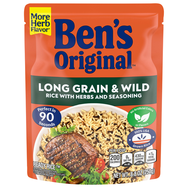 Ben's Original 90 Second Microwave Ready Rice Long Grain & Wild