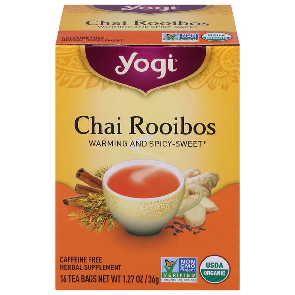 Save on Yogi Chai Rooibos Herbal Tea Bags Caffeine Free Organic Order