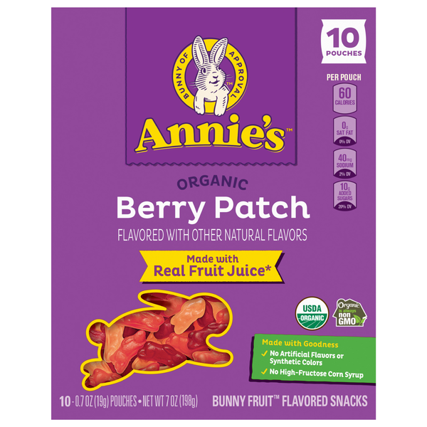 Annie's Organic Berry Patch Bunny Fruit Flavored Snacks - 10 ct