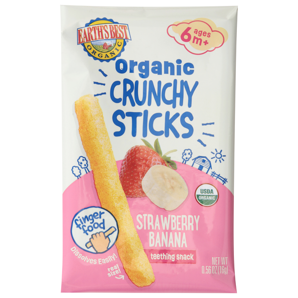 Earth's Best Organic Crunchy Sticks Strawberry Banana Teething Snack
