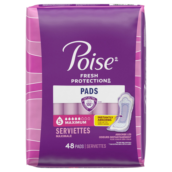 Poise Fresh Protection Maximum Absorbency Incontinence Pads Regular Length