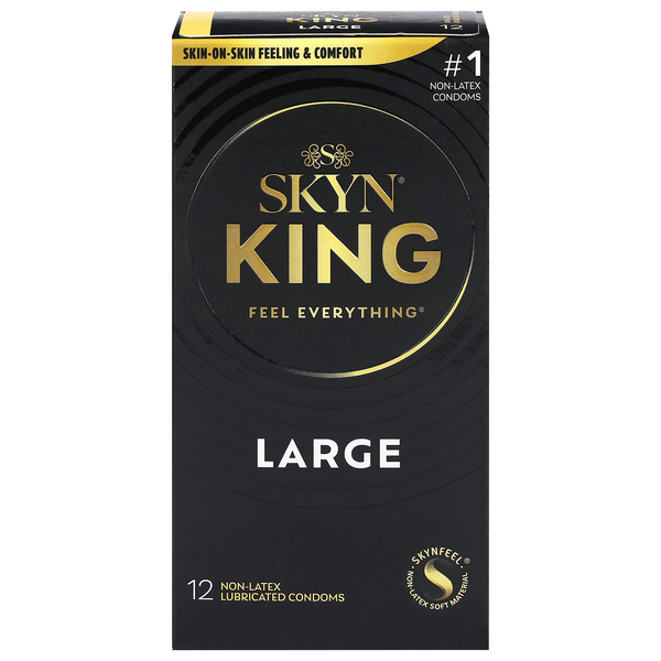 Skyn King Lubricated Large Non-Latex Condoms