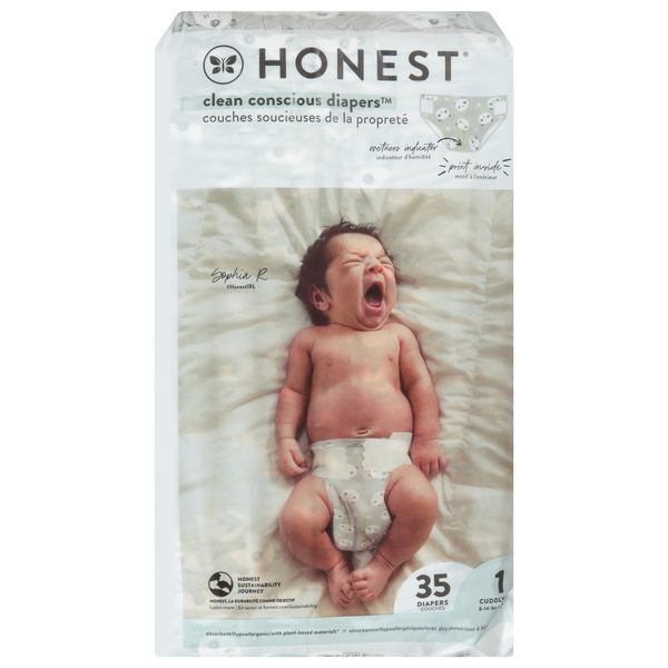 Honest Pandas Size 1 Baby Diapers 8-14 lb
