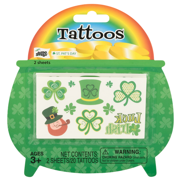 Mello Smello St. Patrick's Day Tattoos Ages 3+