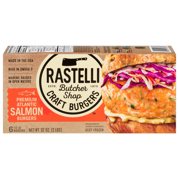 Save on Rastelli Butcher Shop Premium Atlantic Salmon Burgers 6 ct