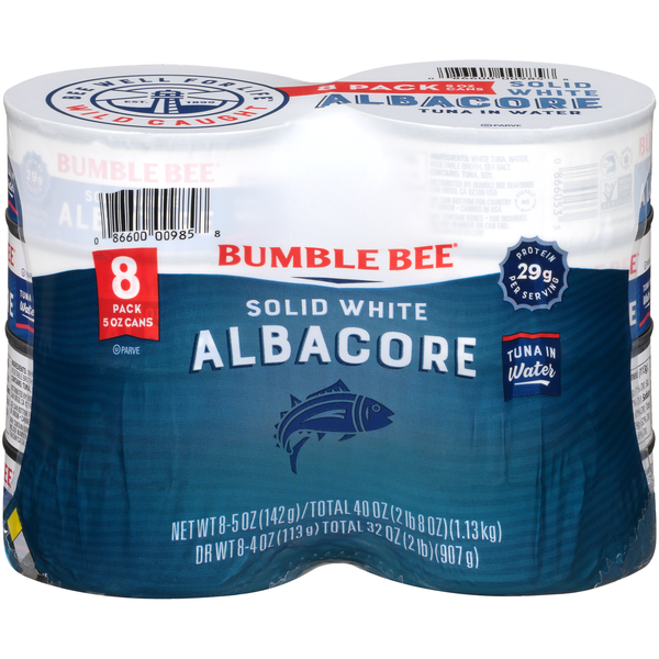 Bumble Bee Wild Caught Solid White Albacore Tuna in Water - 8 ct