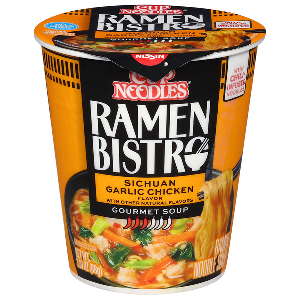 Nissin Cup Noodles Ramen Bistro Sichuan Garlic Chicken Soup