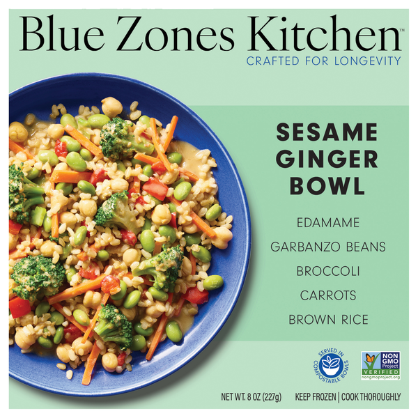 Blue Zones Kitchen Sesame Ginger Bowl Frozen Meal