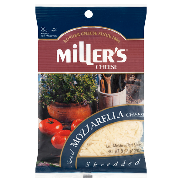 Miller's Kosher Natural Shredded Part Skim Mozzarella Cheese