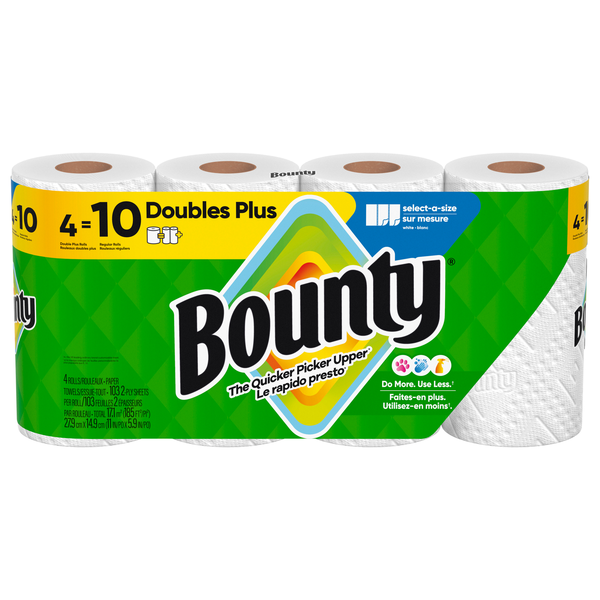 Bounty Select-A-Size Double Plus White Paper Towels - 4 ct