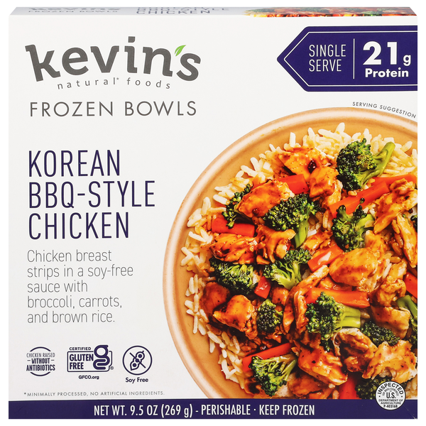 Kevin's Natural Foods Gluten Free Korean BBQ-Style Chicken Frozen Meal