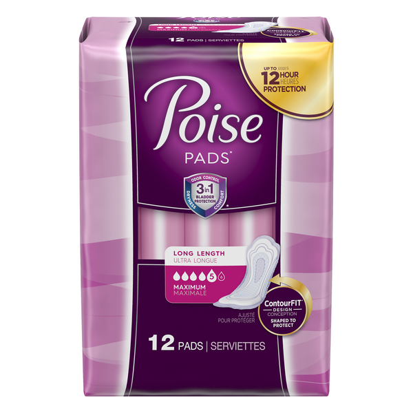 Save on Poise Incontinence Pads Maximum Absorbency Long Order Online Delivery MARTIN'S
