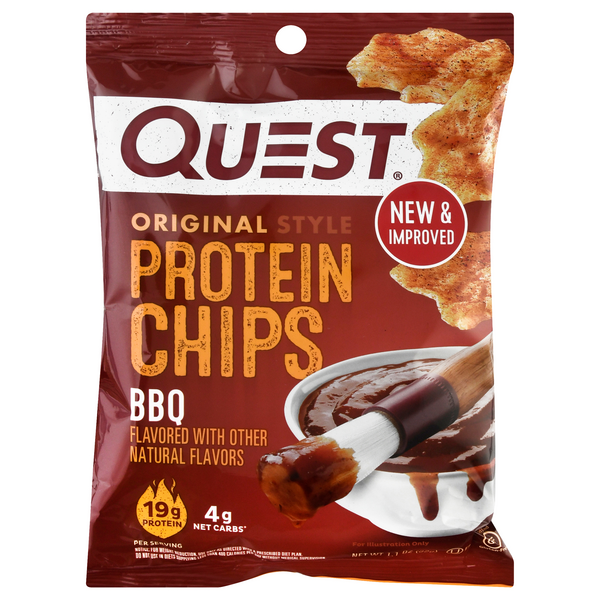 Quest Gluten Free BBQ 19g Original Style Protein Chips