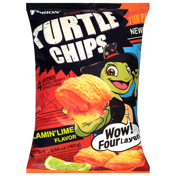 Orion Flamin' Lime Flavored Turtle Chips
