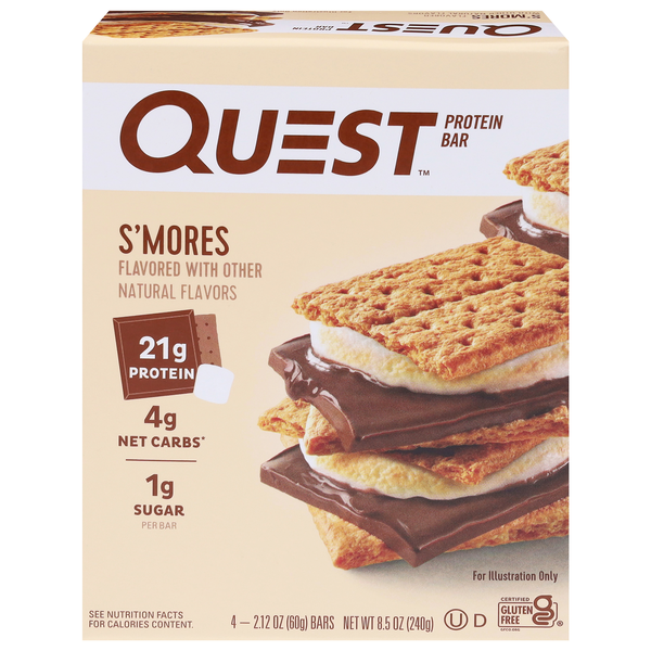 Quest Keto Friendly S'mores 21g Protein Bars - 4 ct