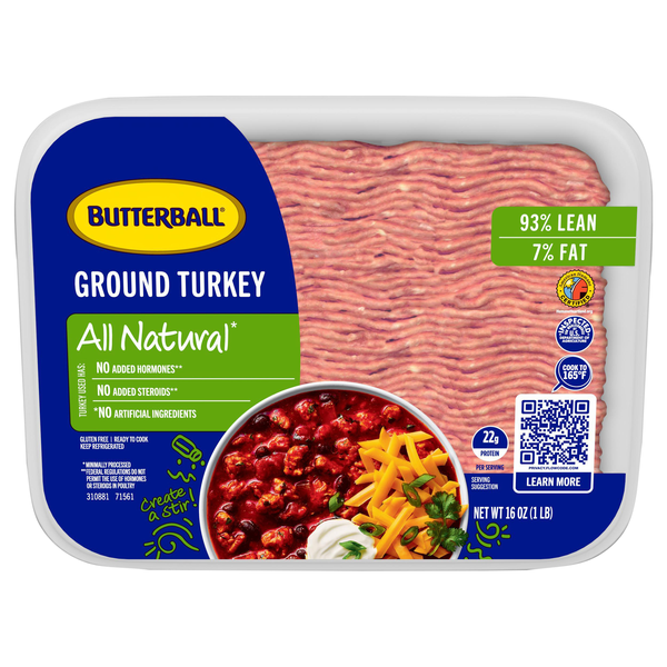 Butterball Ground Turkey 93% Lean All Natural