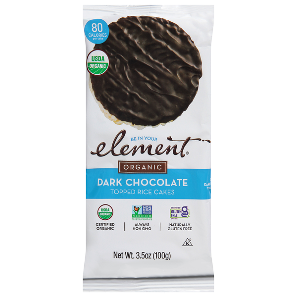 Save on Be In Your Element Dipped Rice Cakes Dark Chocolate Organic