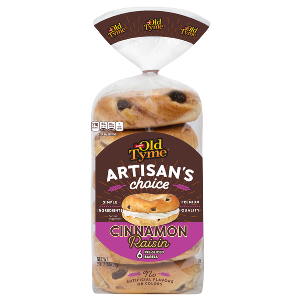 Schmidt Old Tyme Artisan's Choice Cinnamon Raisin Bagels - 6 ct